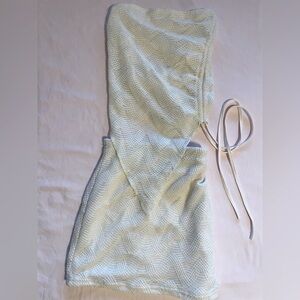 Two piece, strapless top and skirt